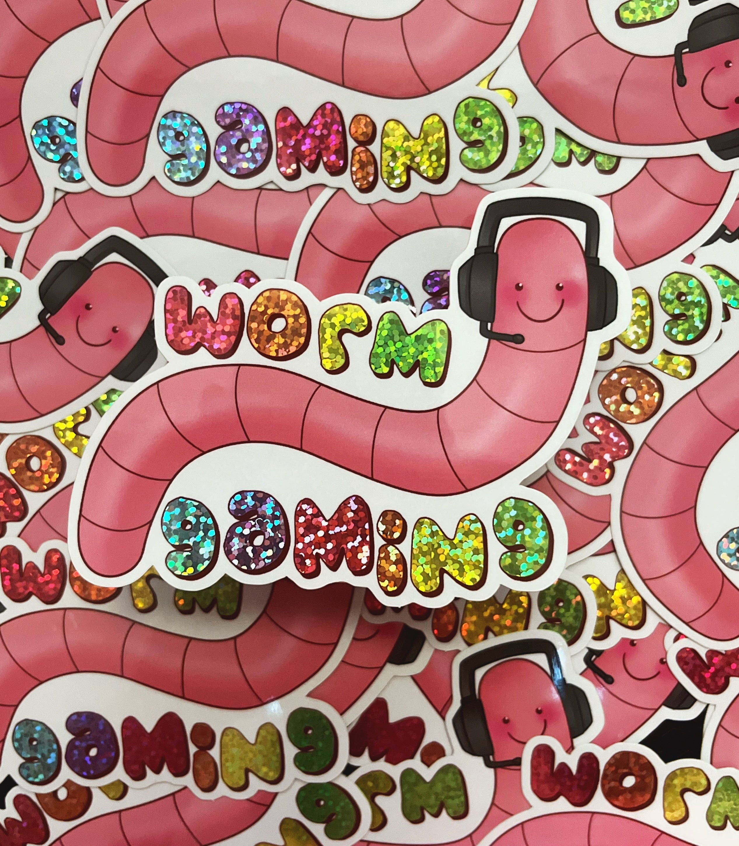 Worm Gaming Sticker