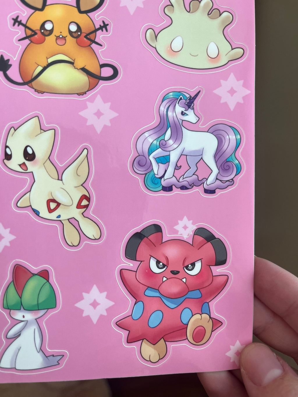 Fairy Type Pokemon Sticker Sheet