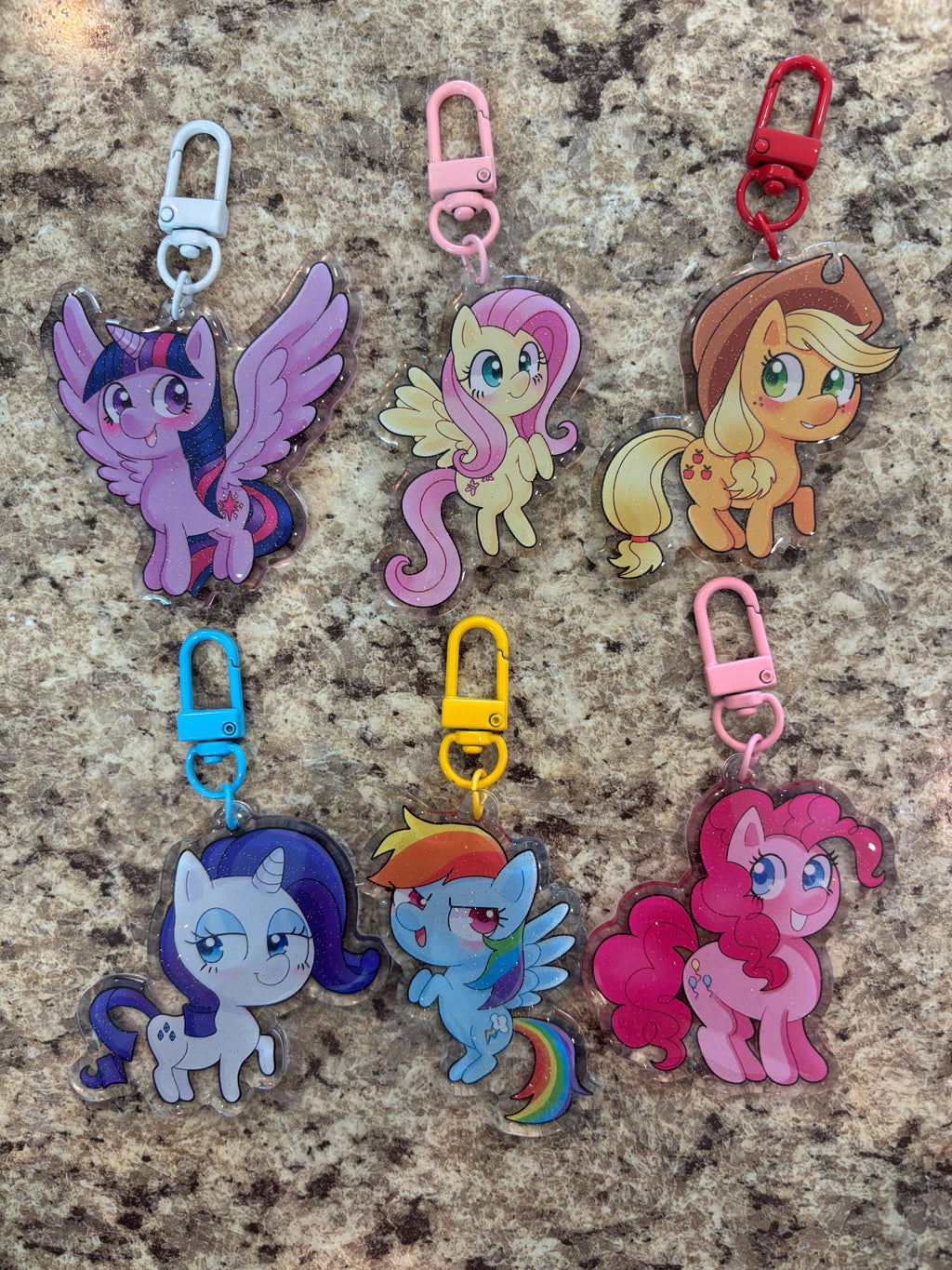 My Lil Pony Glitter Keychains