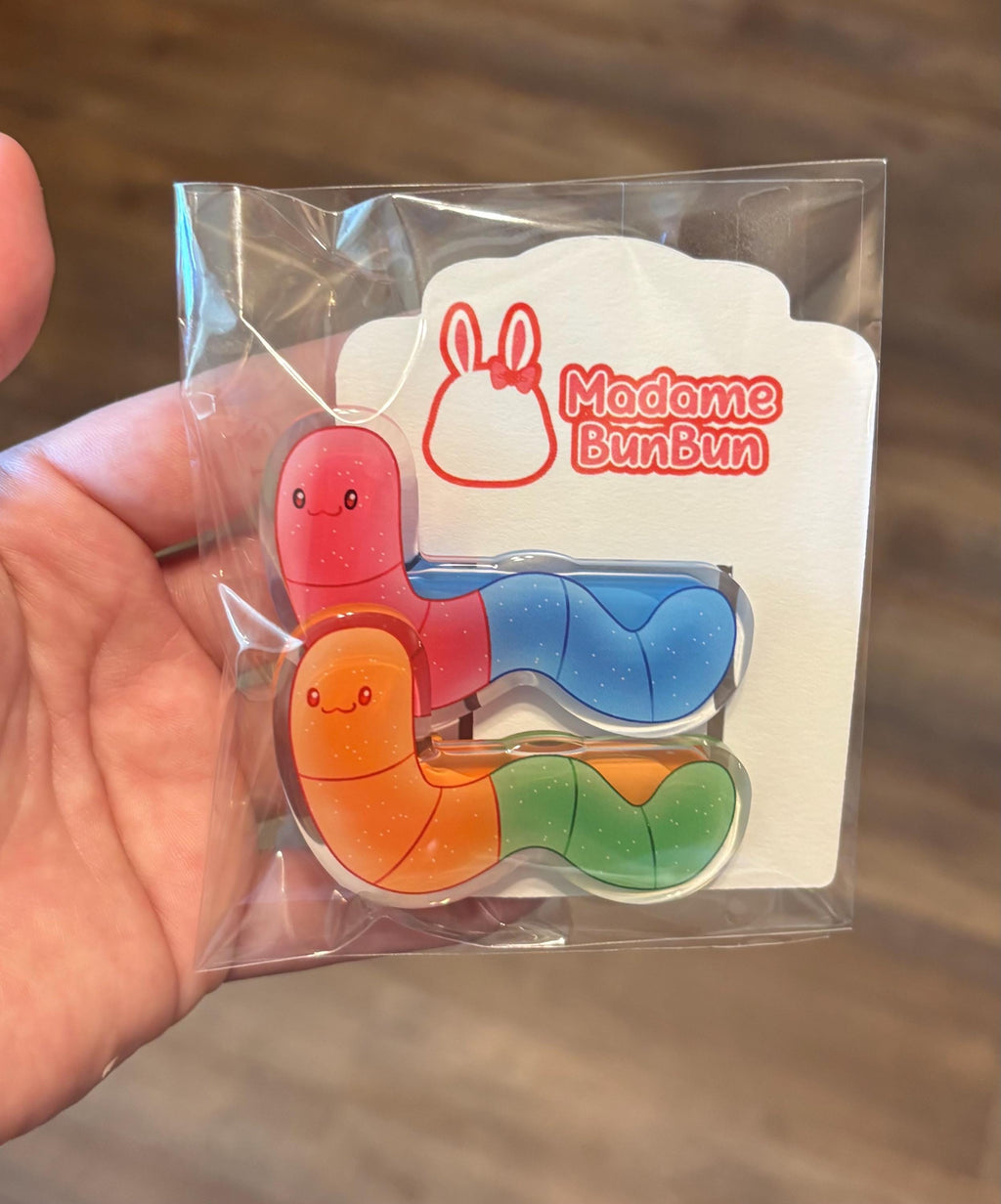 Gummy Worm Hair Clip Set