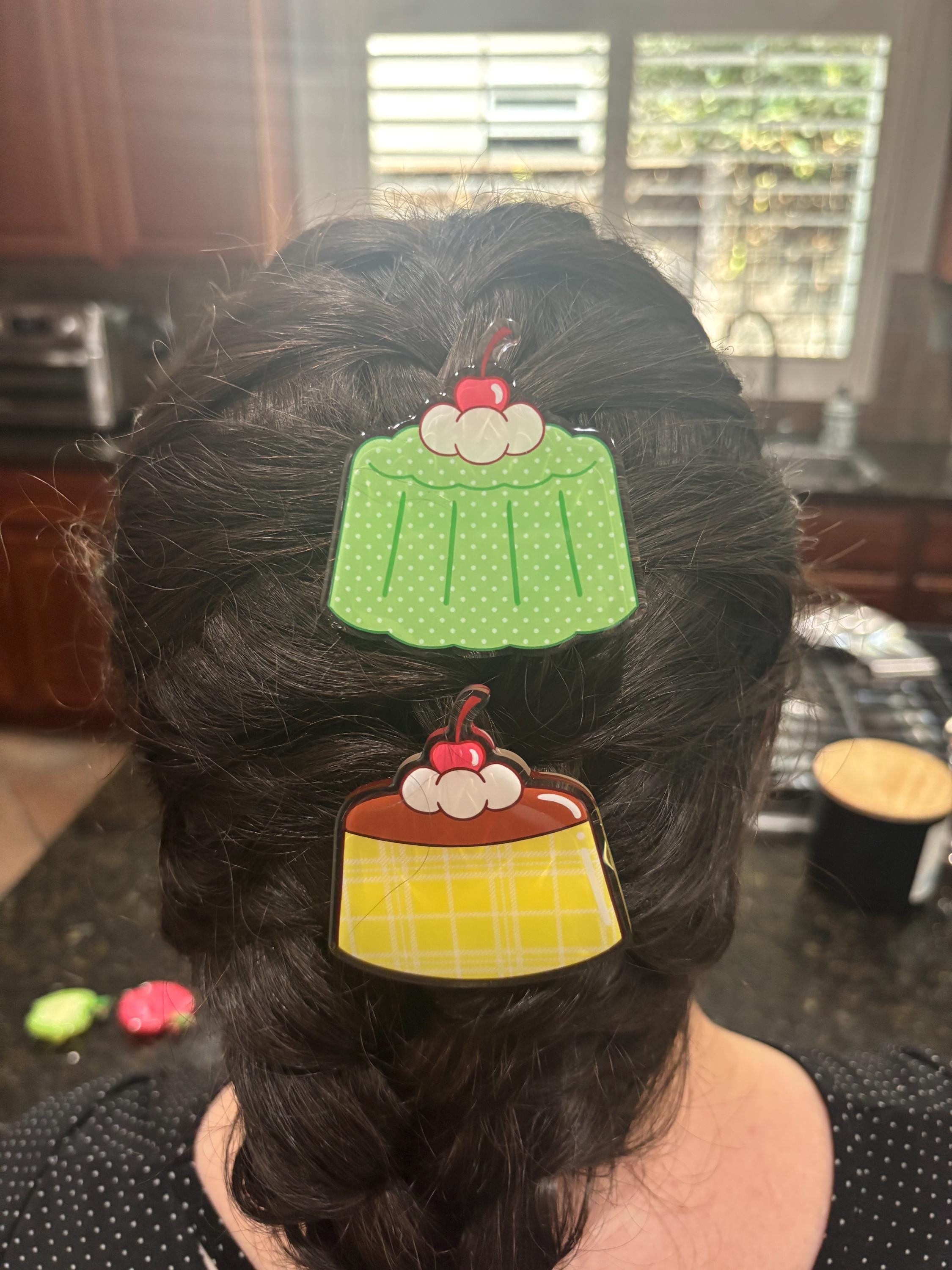 Flan and Jello Hairclip Set