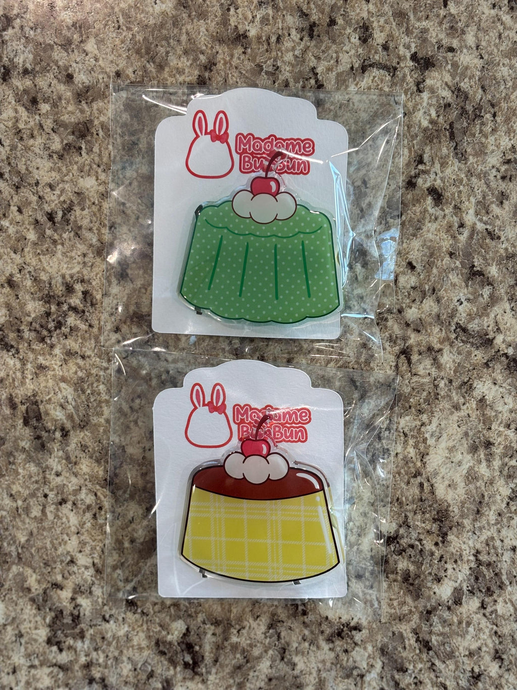 Flan and Jello Hairclip Set
